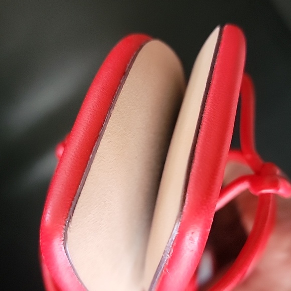 NEW Loeffler Randall Bright Red Knot-Strap Flat Sandals Size 9.5 - Picture 8 of 8